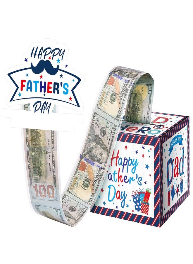 Jaywayang Father's Day Money Box for Gift, Surprise Money Gift Box with Card and Cash Holder for Dad Grandfather, DIY Fun Father's Day Cash Box, Includes 50Pcs Transparent Bags（White - Image 1